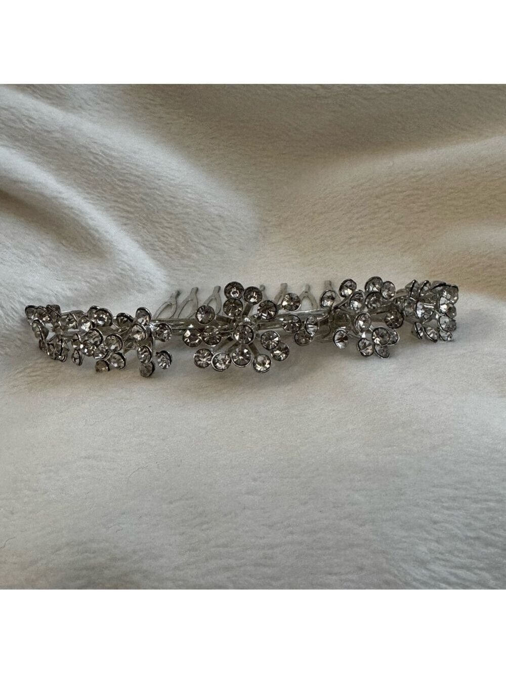 Silver Rhinestone Hair Comb Event Accessory